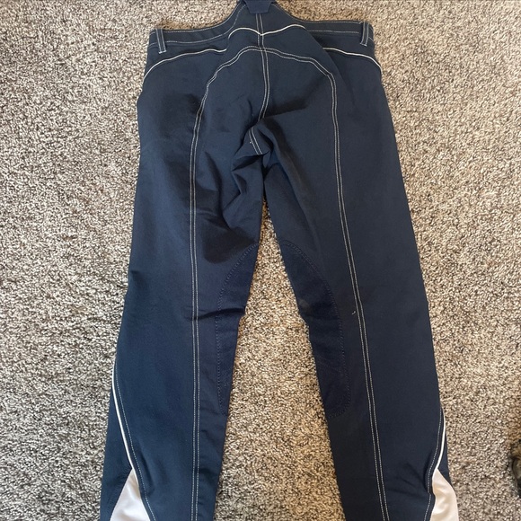 Devon-aire Blue and white knee patch breeches. Size 26R. - Picture 1 of 5